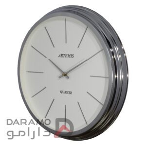 ساعت دیواری آرتمیس مدل 2042 نقره ای صفحه سفید