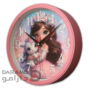 ساعت دیواری سیتیزن رنگ صورتی عکس اسب تک شاخ
