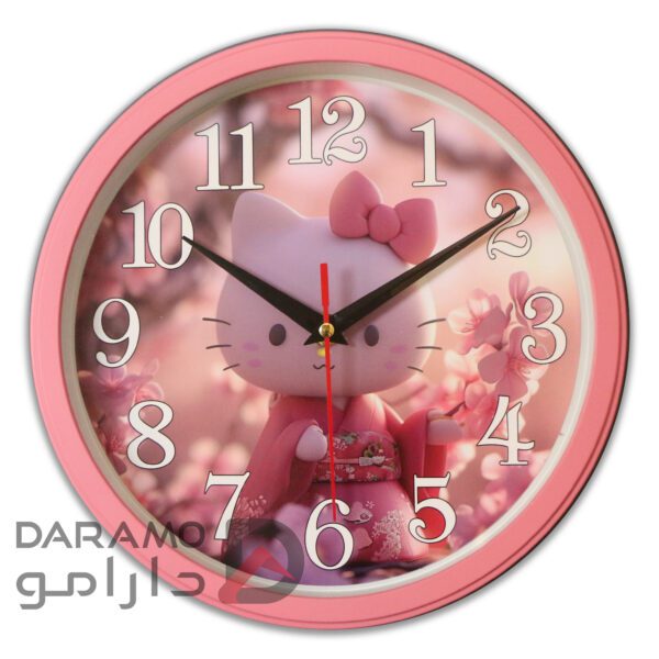 ساعت دیواری سیتیزن رنگ صورتی عکس کیتی