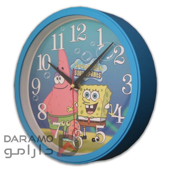 ساعت دیواری سیتیزن رنگ آبی عکس باب اسفنجی - Image 2