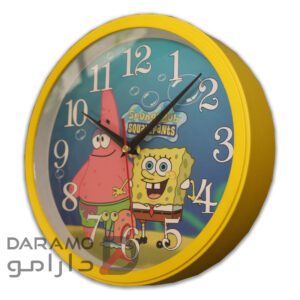 ساعت دیواری سیتیزن رنگ زرد عکس باب اسفنجی