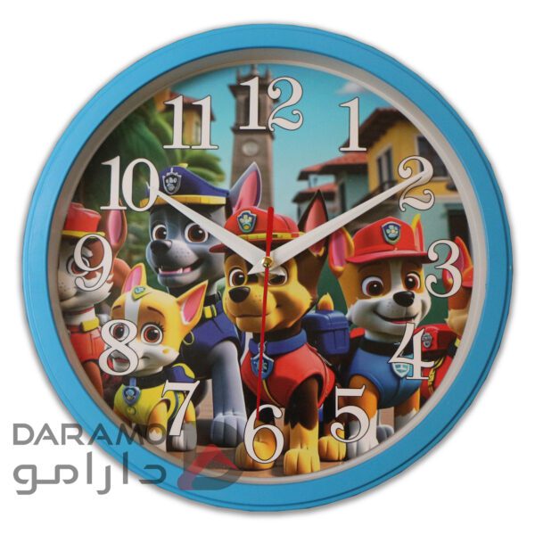 ساعت دیواری سیتیزن رنگ آبی عکس سگ های نگهبان