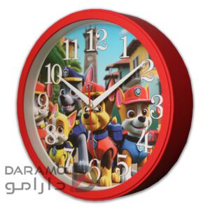 ساعت دیواری سیتیزن رنگ قرمز عکس سگ های نگهبان