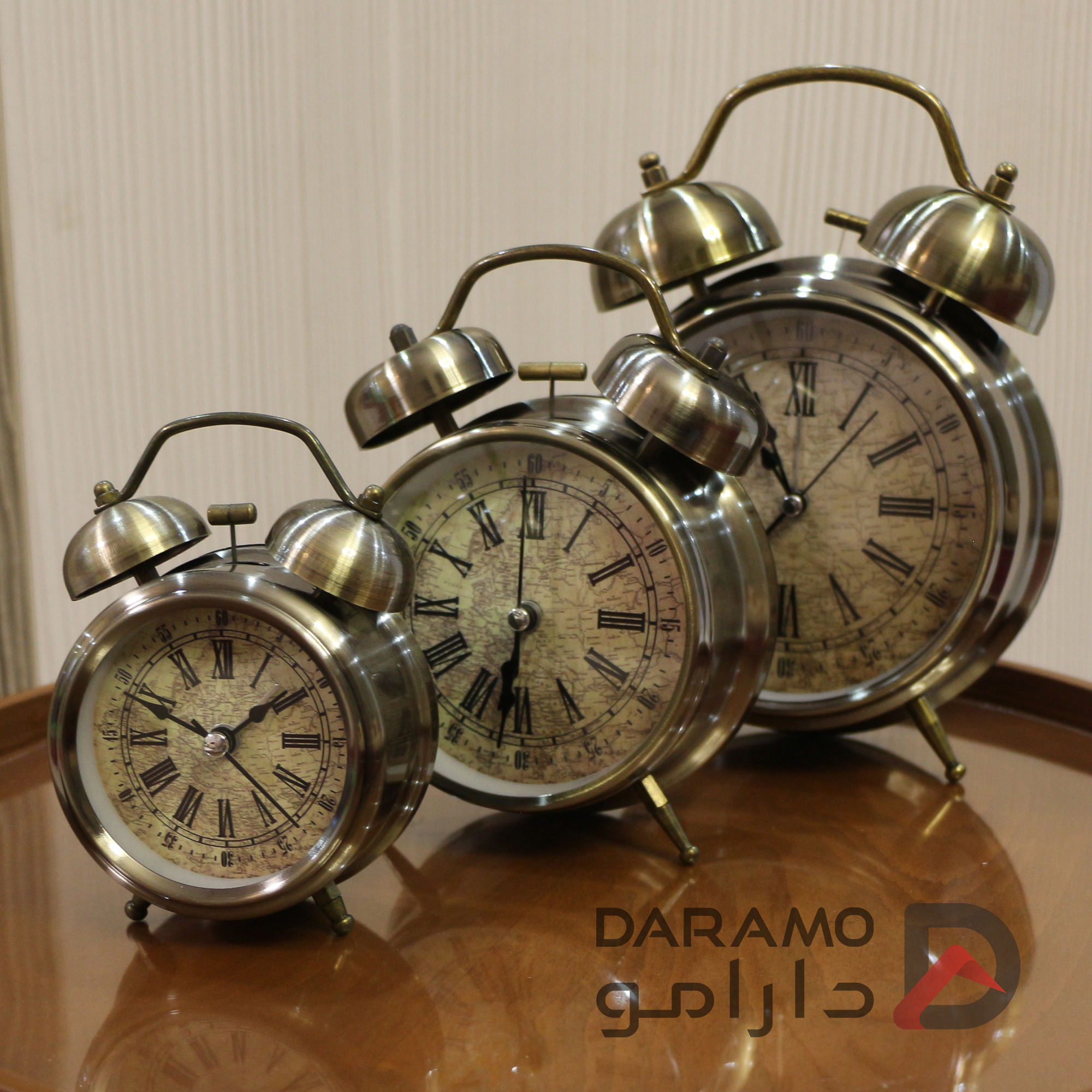 ساعت رومیزی آبکاری زنگ دار برند لاولی رنگ تیتانیوم - Image 5