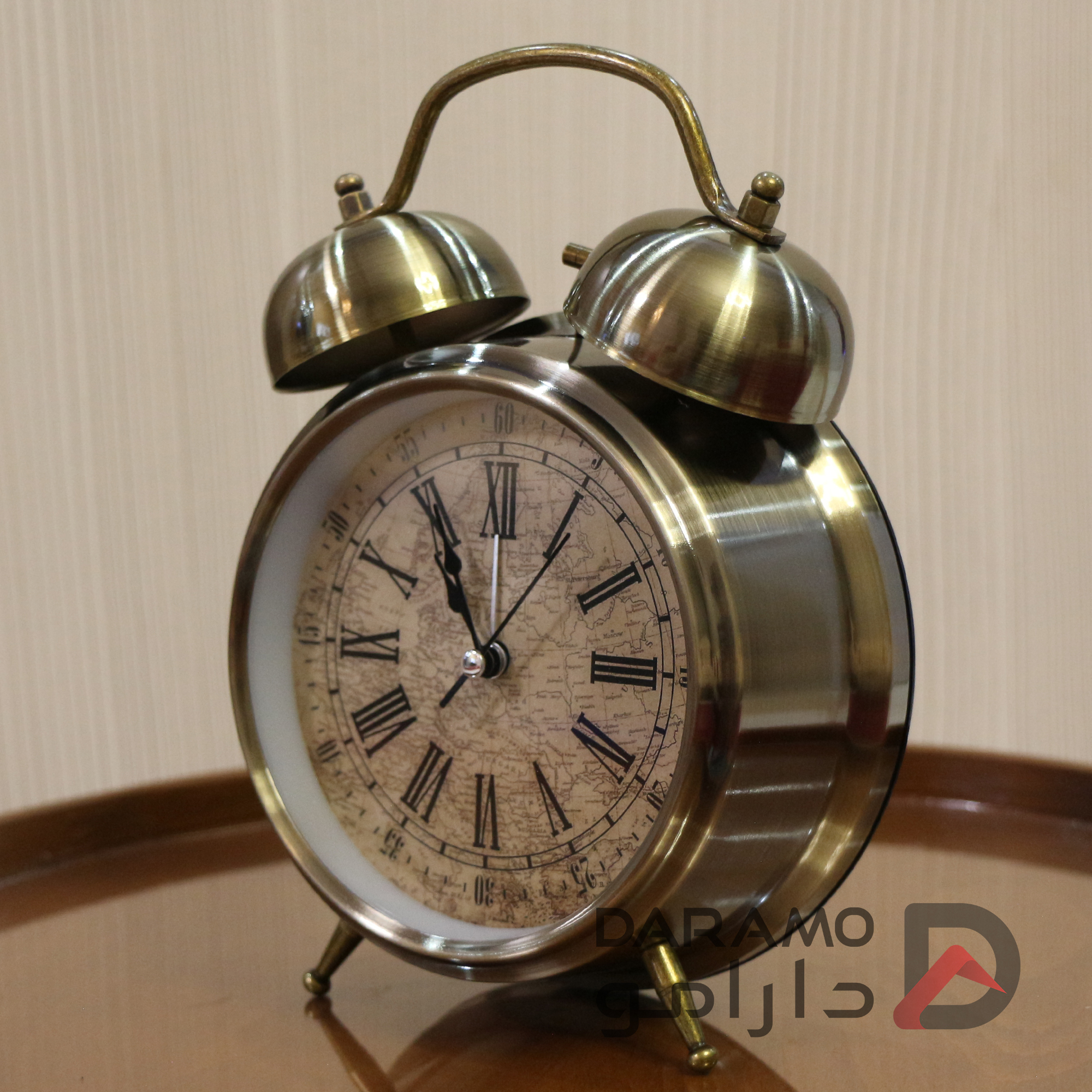 ساعت رومیزی آبکاری زنگ دار برند لاولی رنگ تیتانیوم - Image 3