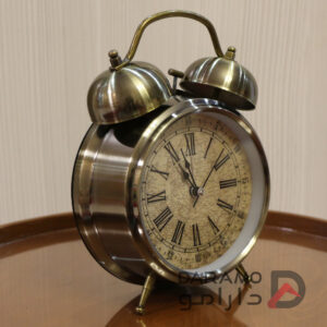 ساعت رومیزی آبکاری زنگ دار برند لاولی رنگ تیتانیوم