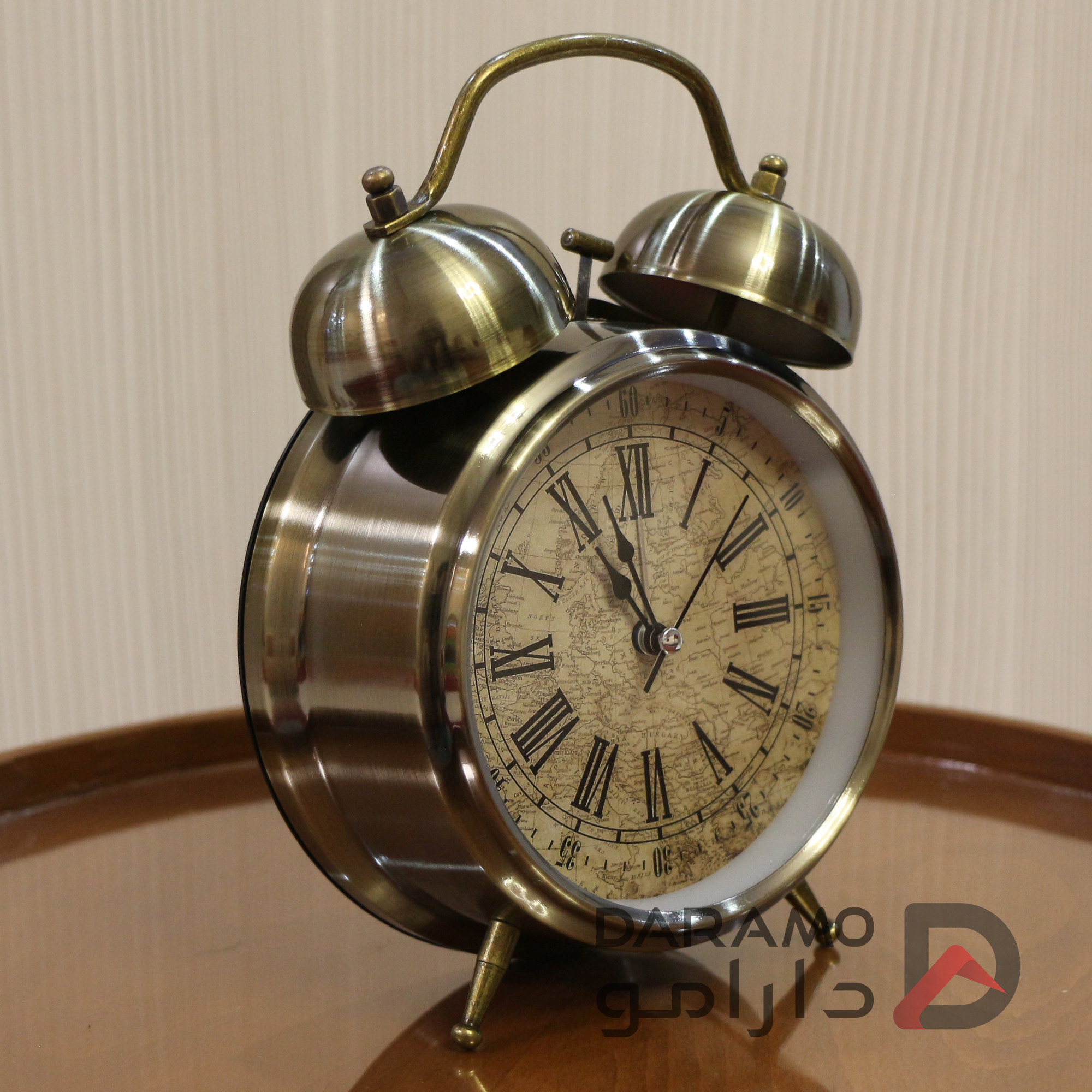 ساعت رومیزی آبکاری زنگ دار برند لاولی رنگ تیتانیوم - Image 2