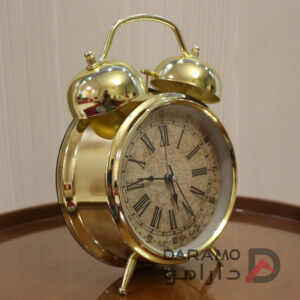 ساعت رومیزی آبکاری زنگ دار برند لاولی رنگ طلایی