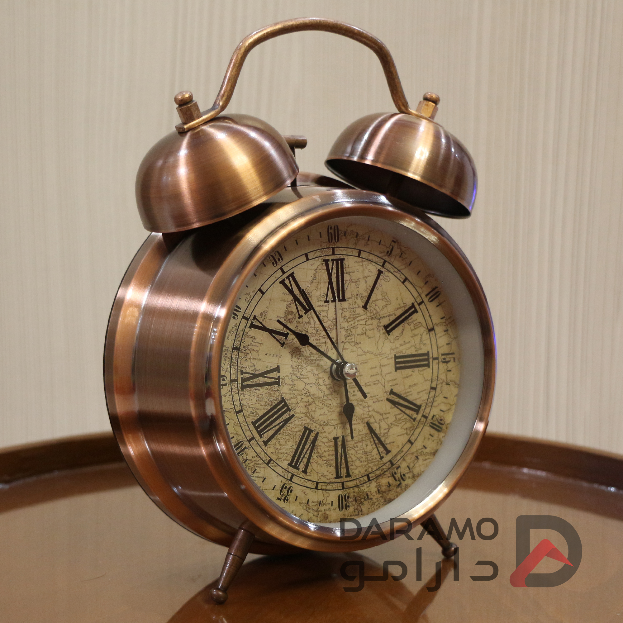 ساعت رومیزی آبکاری زنگ دار برند لاولی رنگ مسی - Image 3