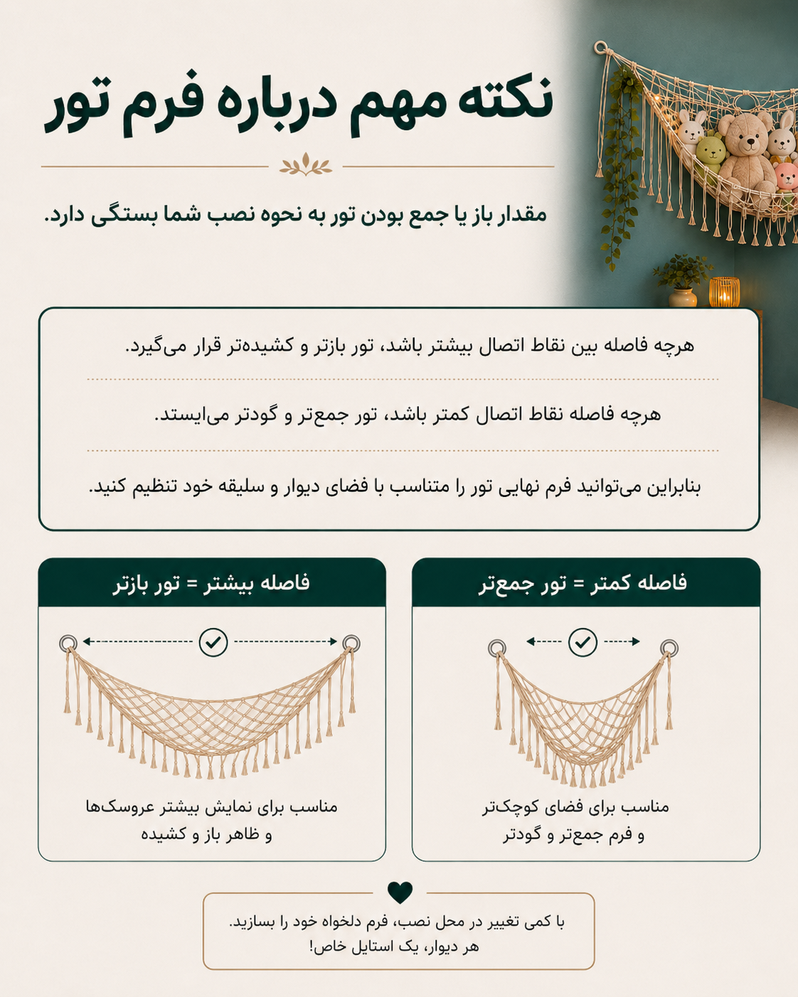 تور مکرومه دیواری دستساز | آویز عکس و عروسک مدل بوهو - Image 4