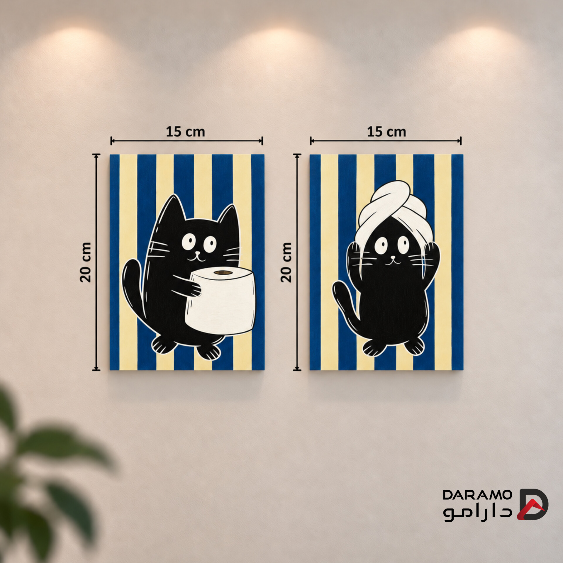 ست 2 عددی پوستر گربه فانتزی سرویس بهداشتی | سایز 15×20